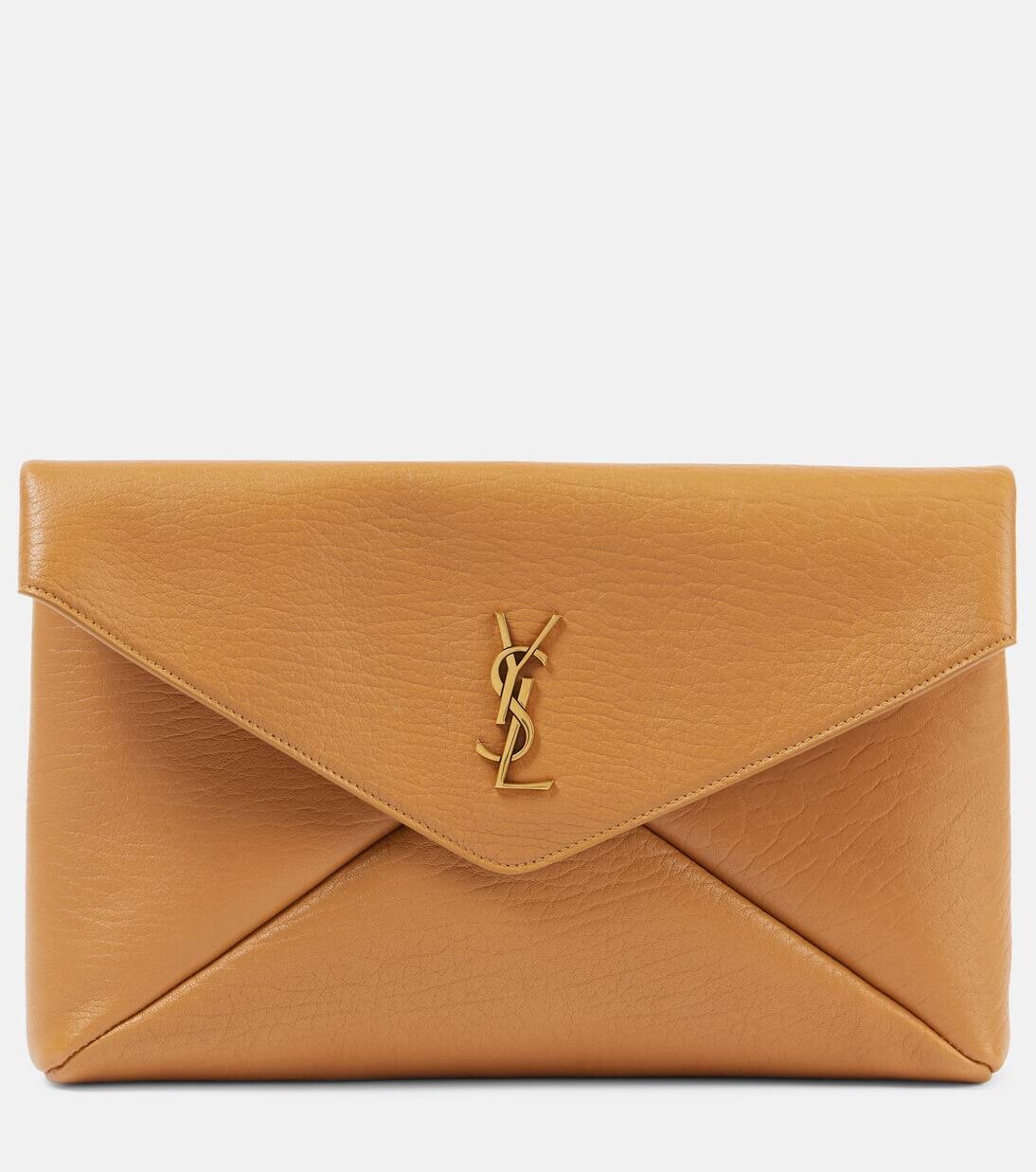 

Большой кожаный клатч Cassandre Saint Laurent, цвет dark sun