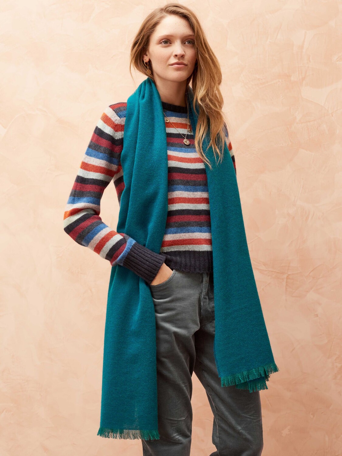 

Шарф-палантин Brora Cashmere, Бирюзовый