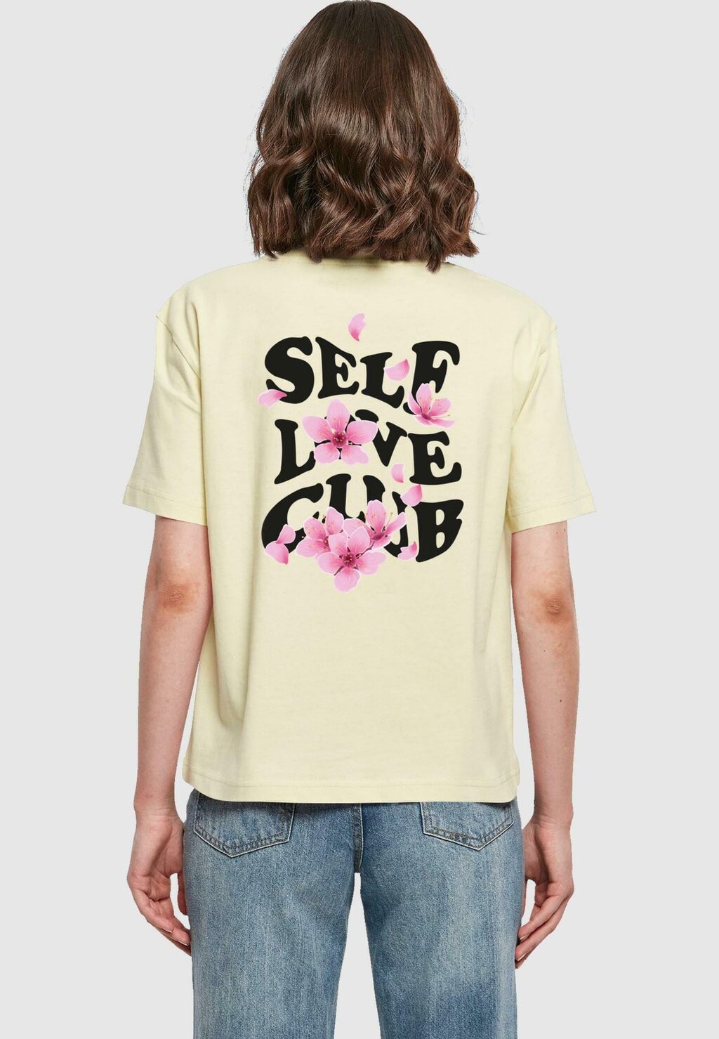 Футболка с принтом SELF LOVE CLUB Mister Tee, цвет softyellow