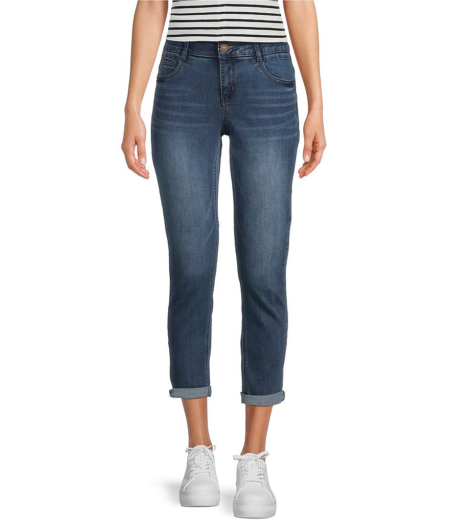Укороченные джинсы скинни из эластичного денима Gibson & Latimer Perfect Fit, синий
