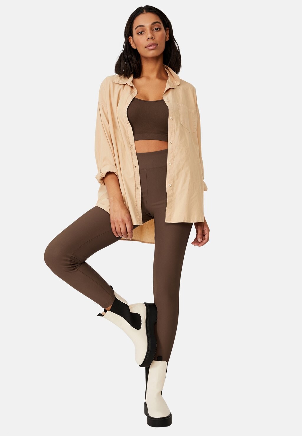 

Леггинсы Side Zip Wine Cotton On, коричневый