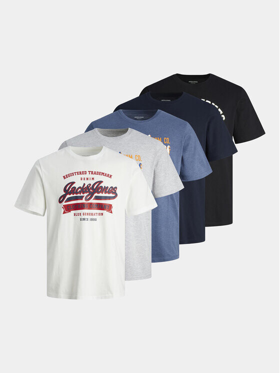 

Набор из 5 футболок стандартного кроя Jack&Jones, мультиколор