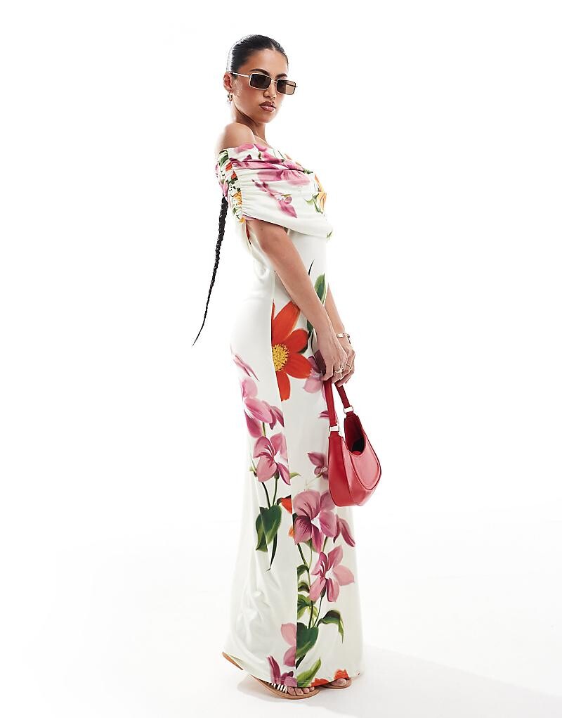 

ASOS DESIGN – Платье макси без рукавов с цветочным узором и открытым вырезом