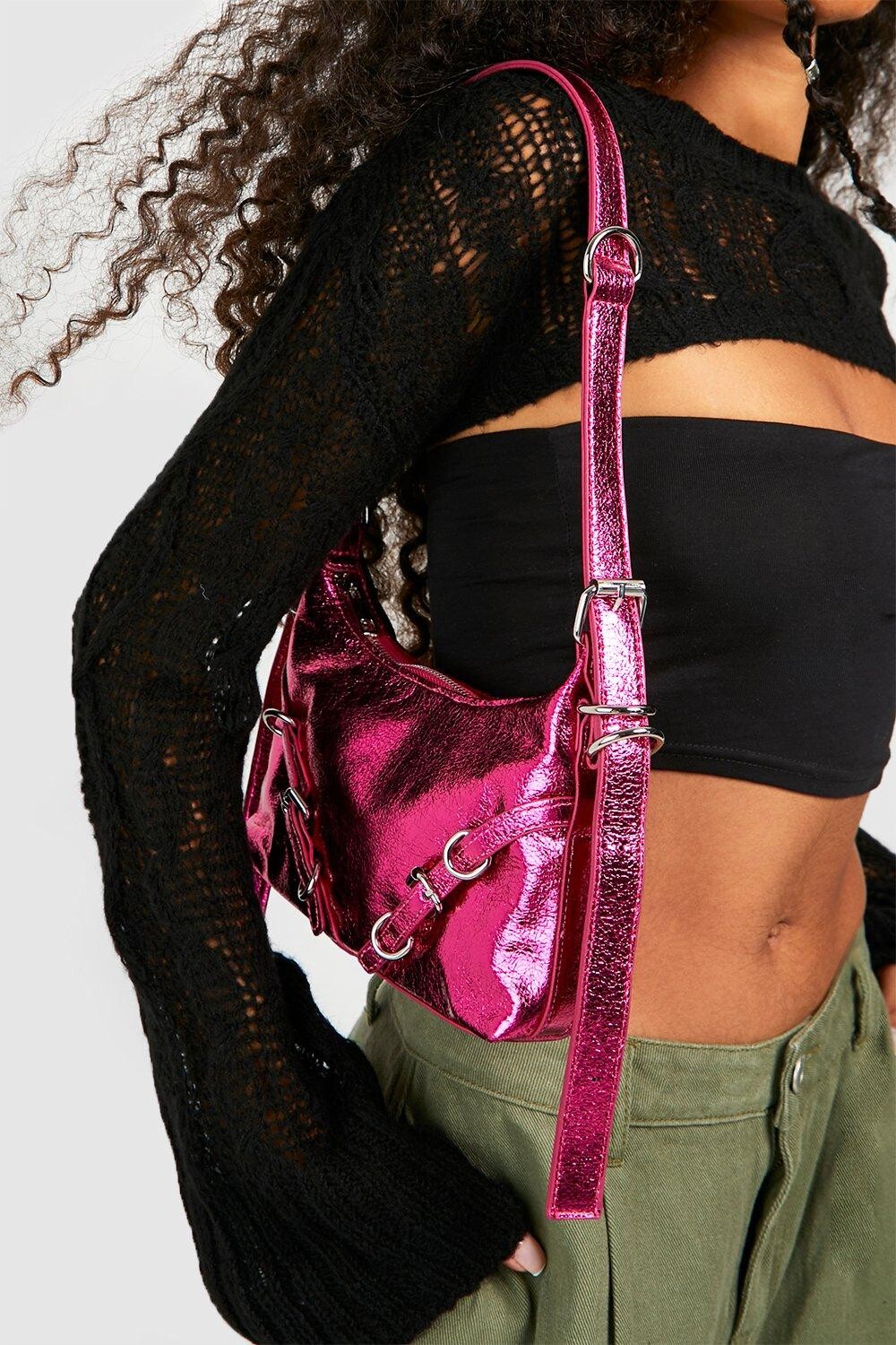 

Сумка на молнии на плече Boohoo, розовый