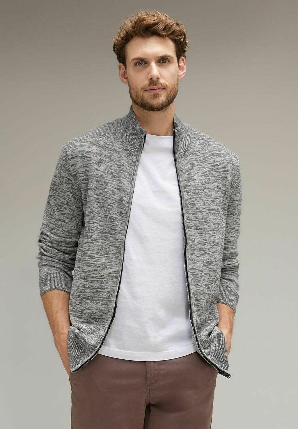 

Кардиган Mouliné Street One MEN, цвет grau