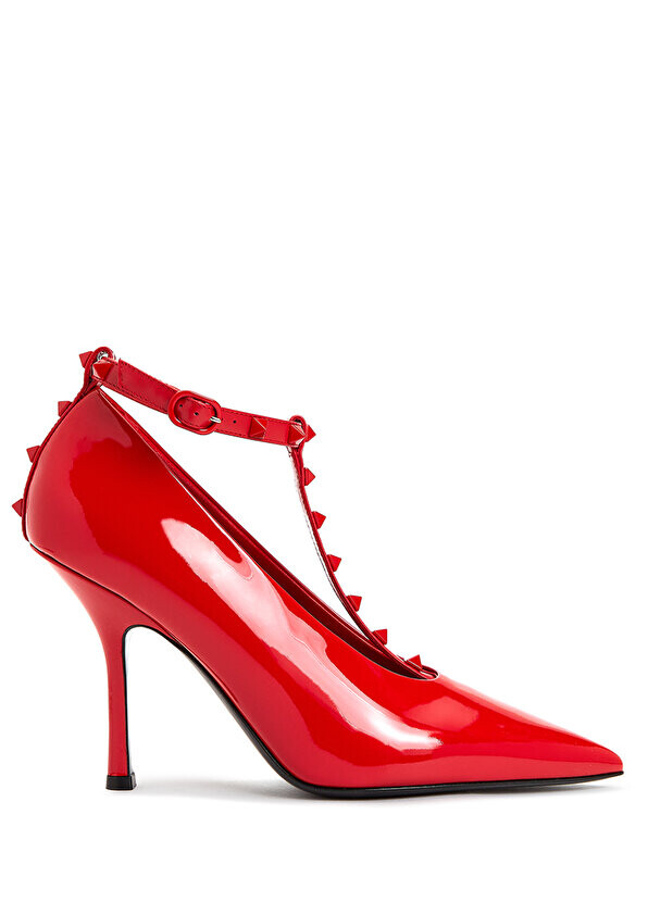 

Красные кожаные туфли на высоком каблуке rockstud Valentino Garavani