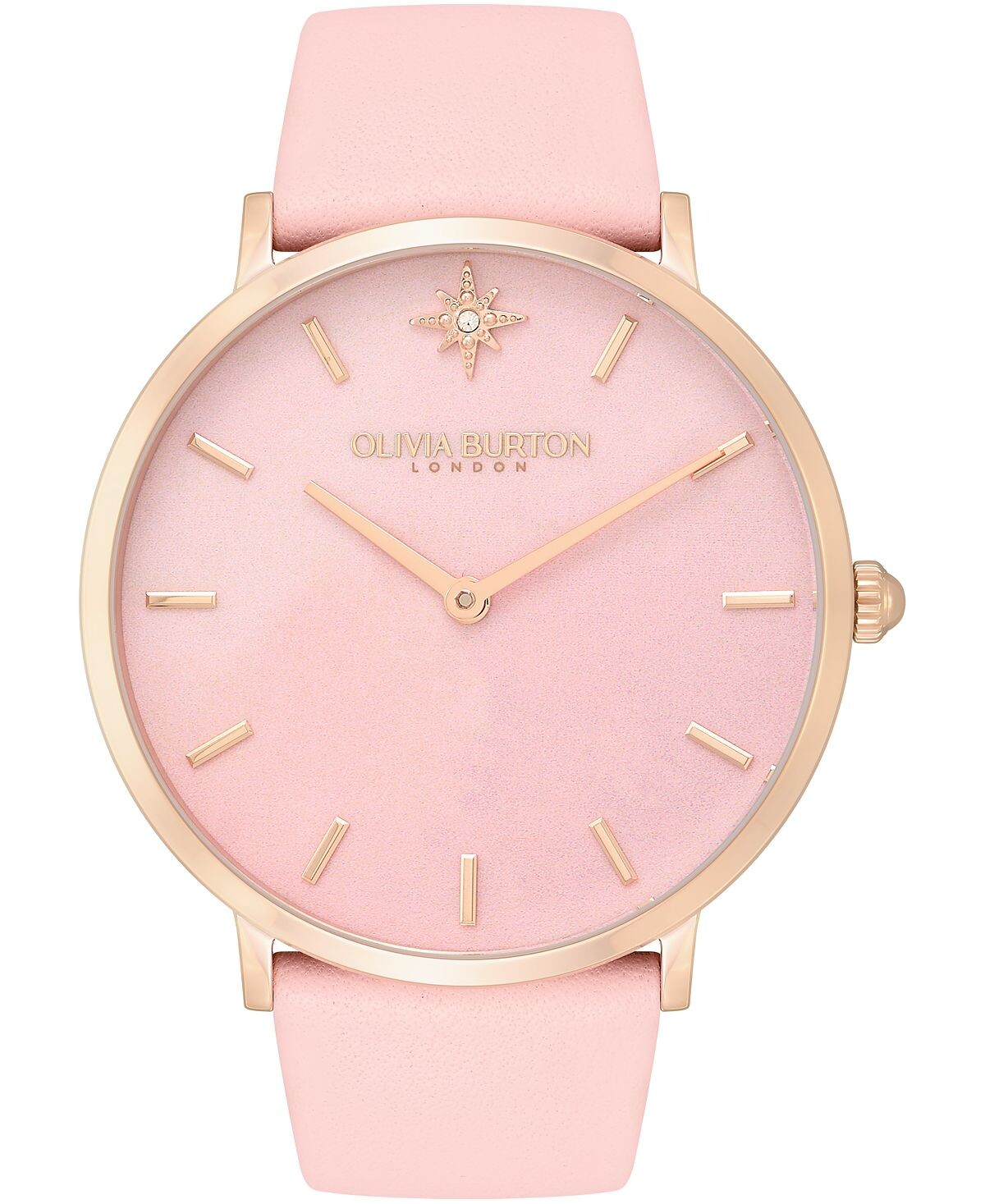 

Женские ультратонкие часы Celestial с розовым кожаным ремешком, 40 мм Olivia Burton
