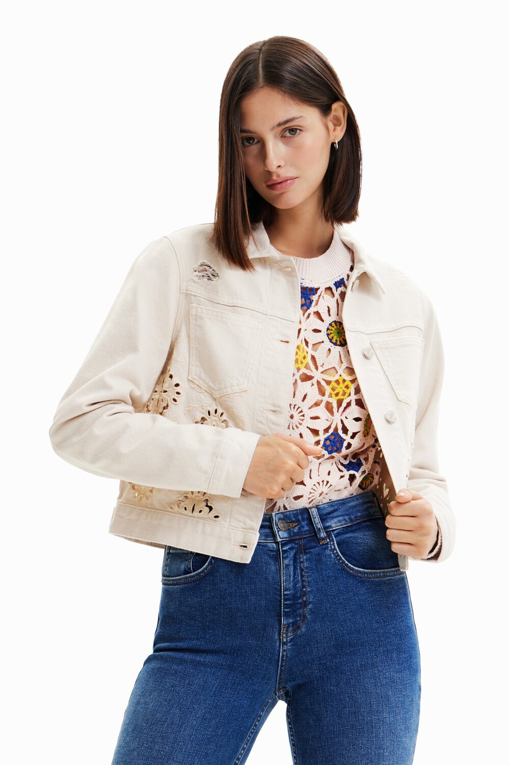 

Джинсовая куртка Desigual, белый