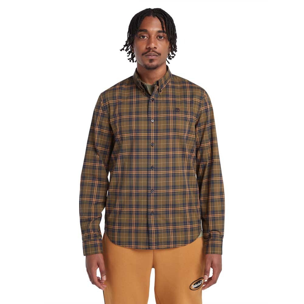 

Рубашка Timberland Stretch Poplin Tartan Slim, коричневый