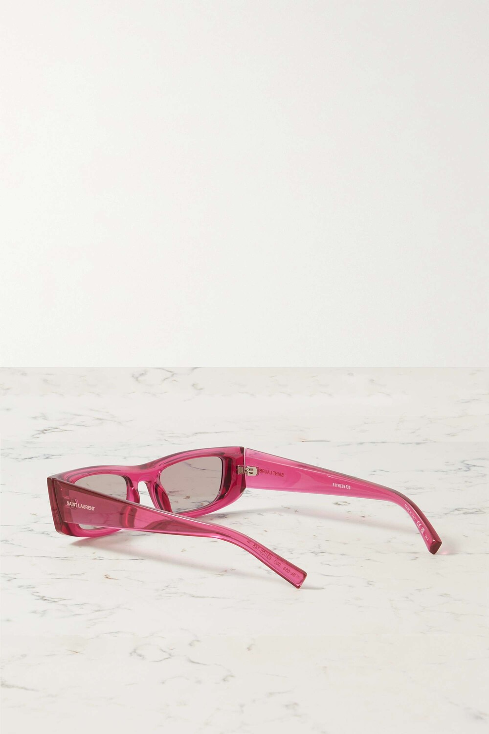 

SAINT LAURENT EYEWEAR солнцезащитные очки в прямоугольной оправе из ацетата, розовый