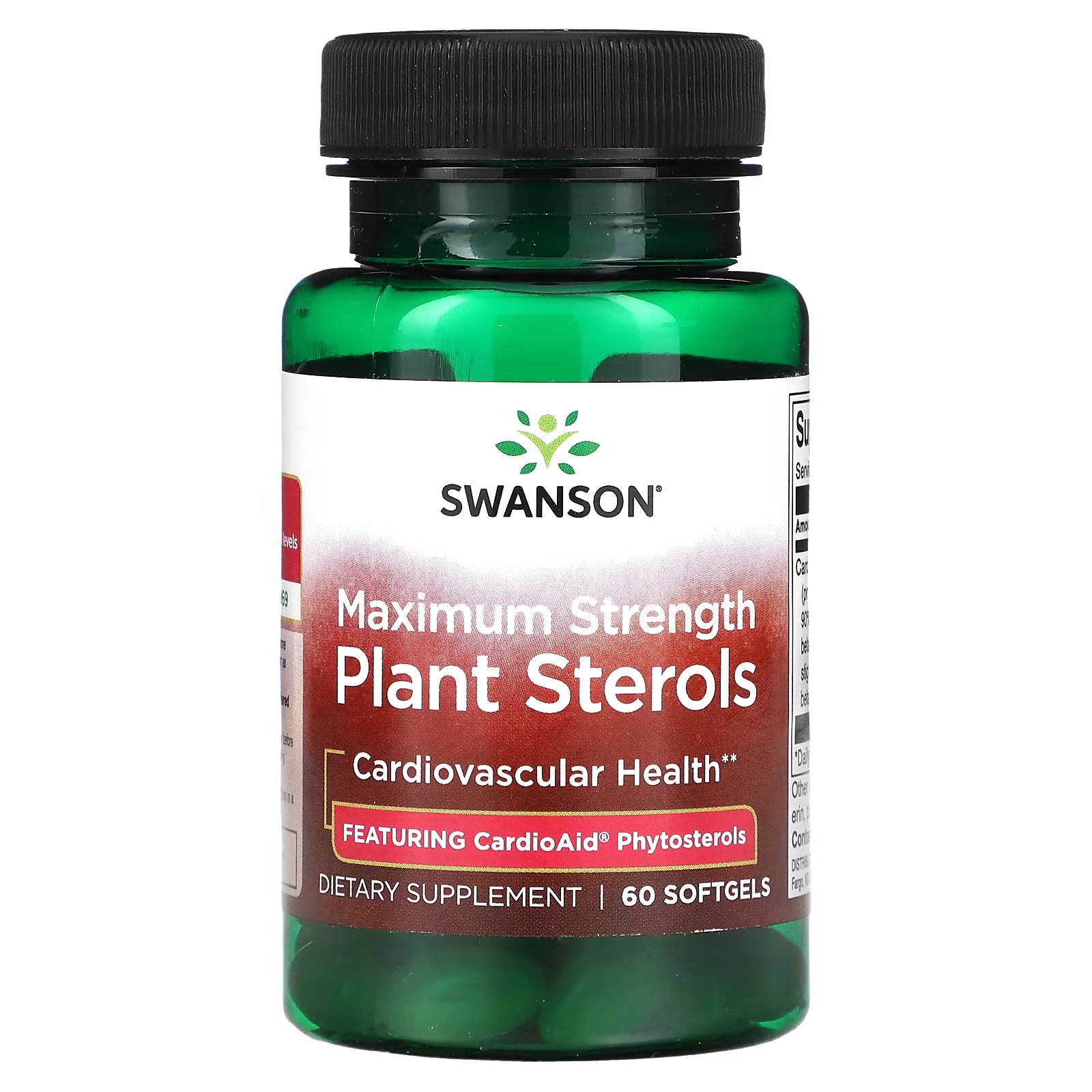 Растительные стерины Swanson максимальной силы, 60 мягких таблеток пищевая добавка zahler 120 80 формула поддержки сердечно сосудистой системы 60 капсул