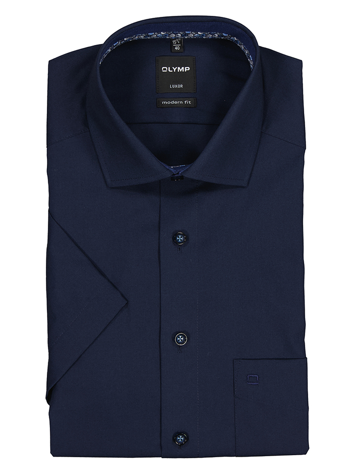 Рубашка OLYMP Luxor Modern fit, темно синий рубашка olymp regular fit темно синий