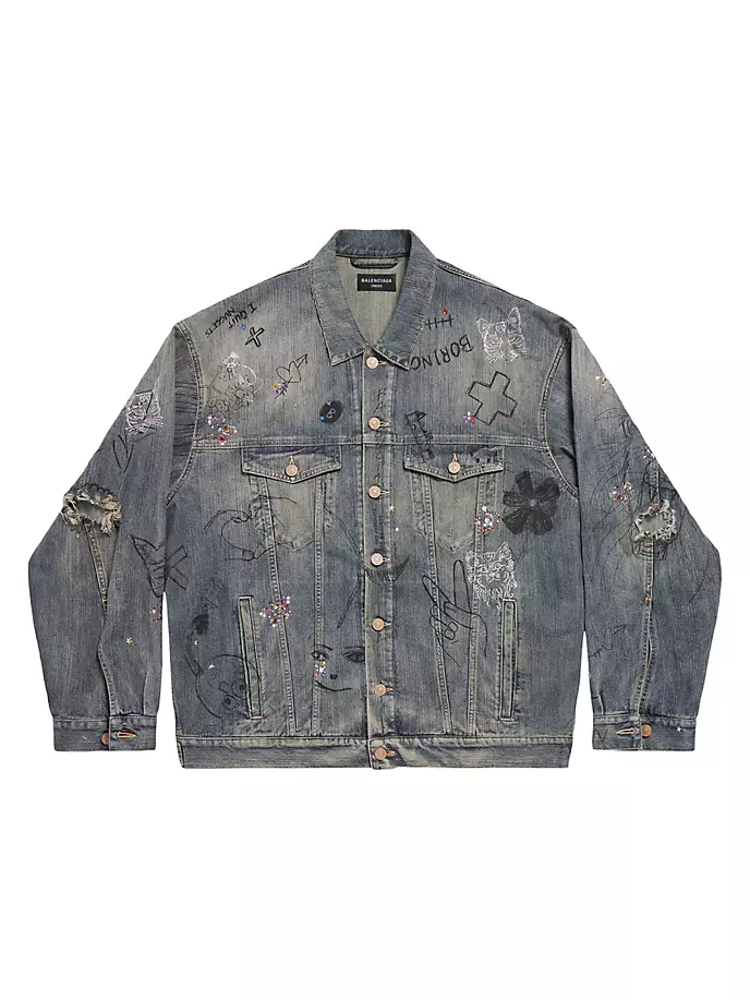 

Куртка оверсайз Scribble Balenciaga, синий