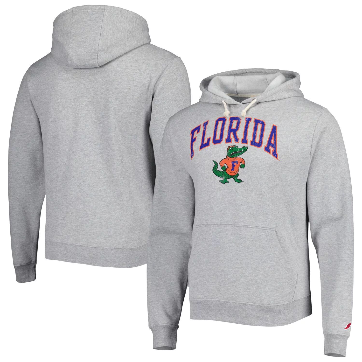 

Мужская лига студенческая одежда Серый флисовый пуловер с капюшоном Florida Gators Arch Essential