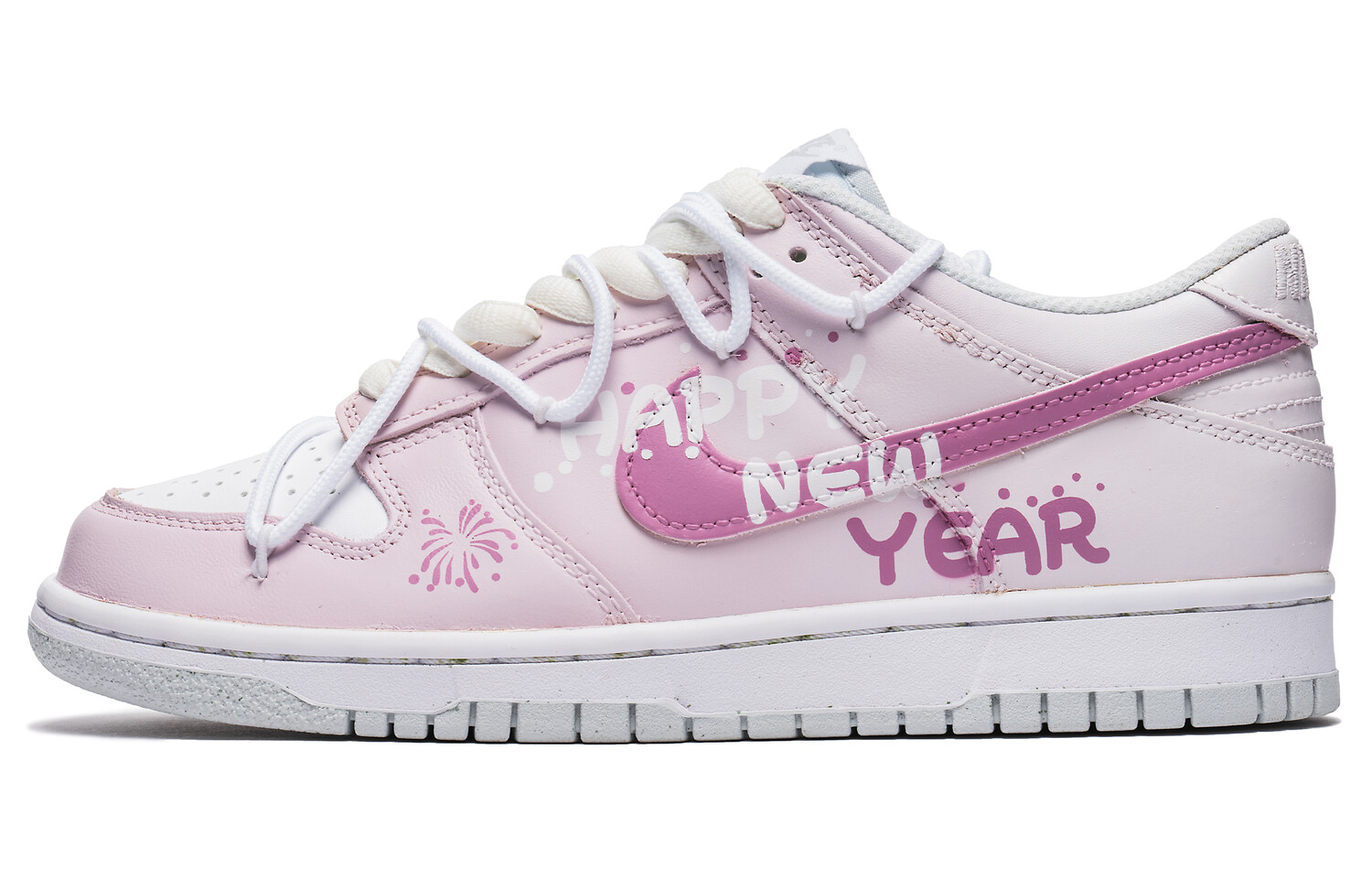

Кроссовки Nike Dunk Skateboarding Shoes Women's Low-top Pink/white, розовый