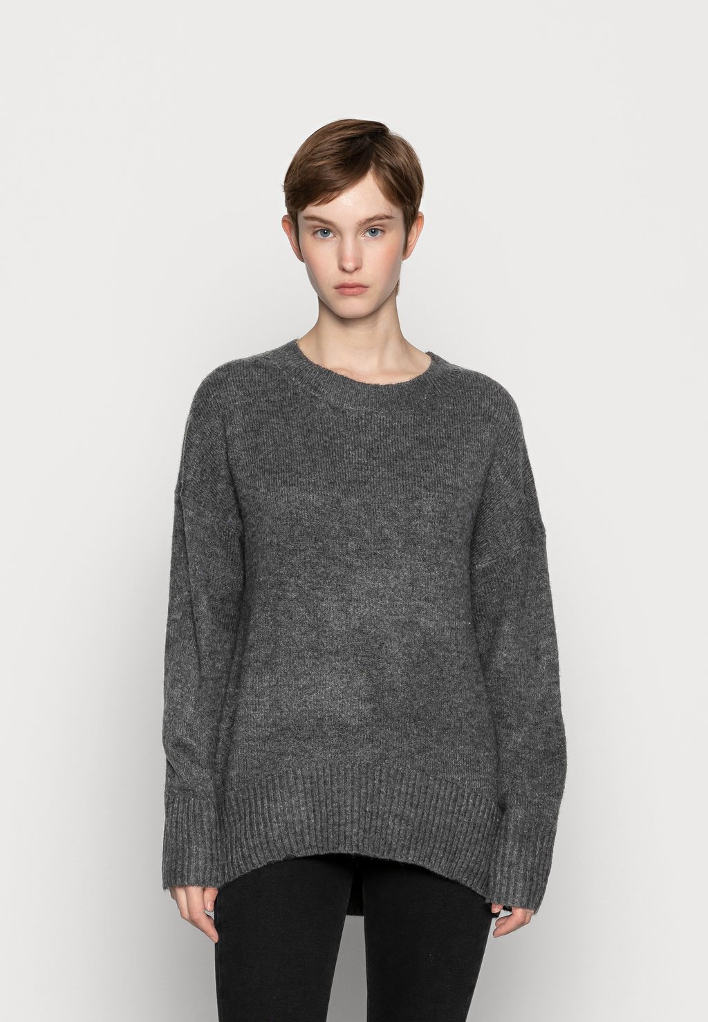 

Свитшот ONLY ONLNANJING LS KNT NOOS, цвет dark grey melange