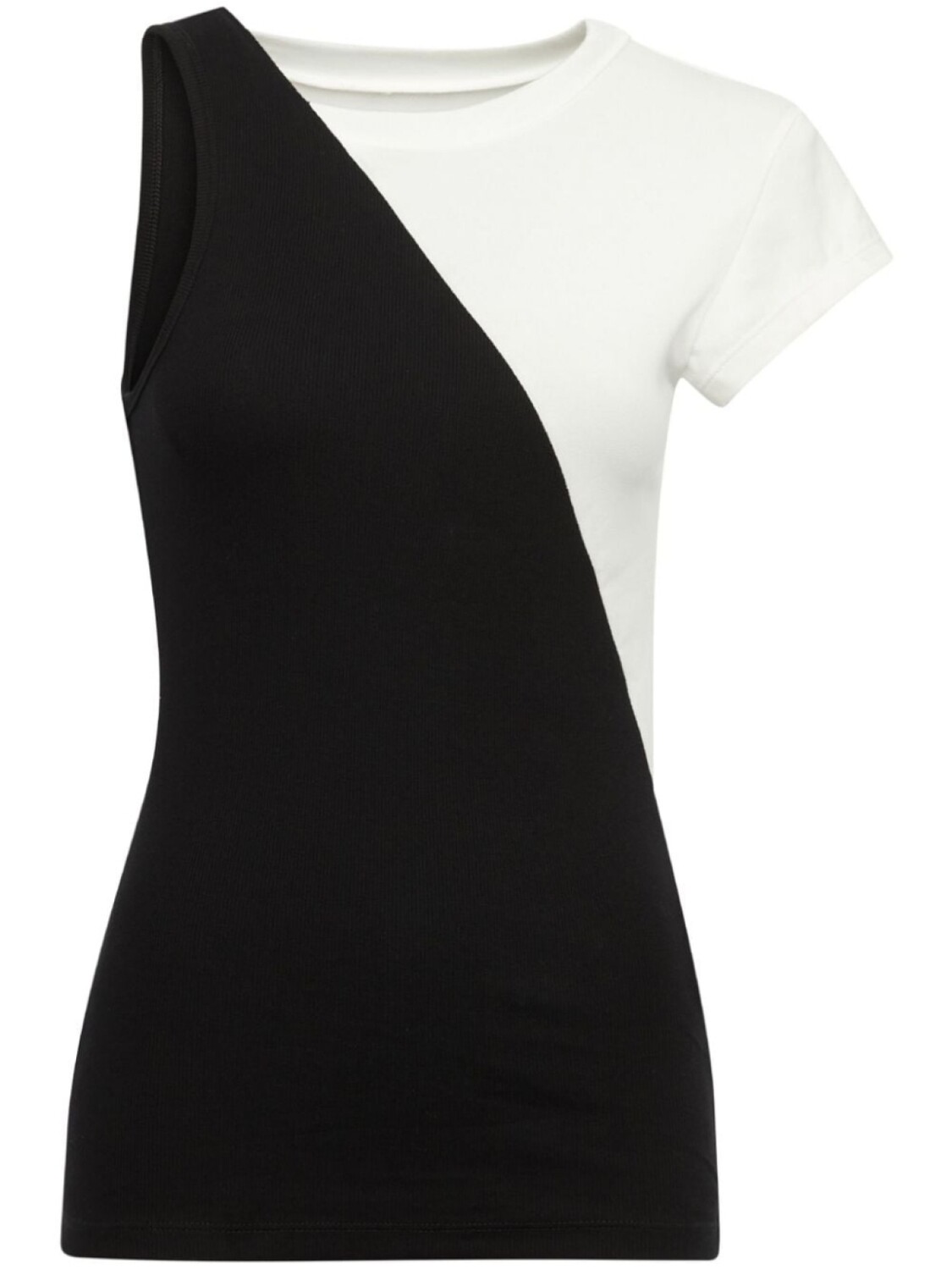 

MM6 Maison Margiela футболка асимметричного кроя, черный