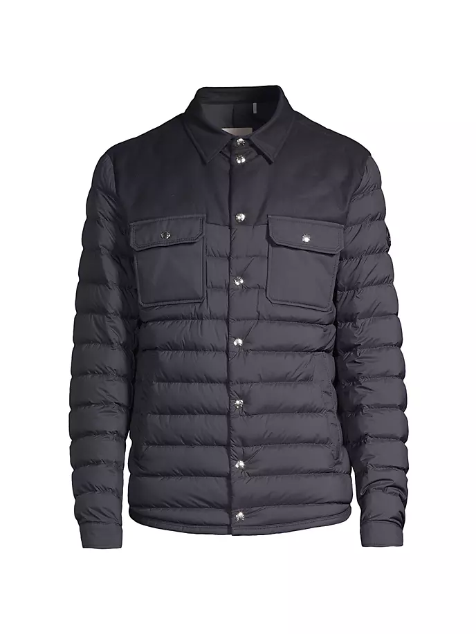 

Пуховик Fauscoum со вставками Moncler, темно-синий