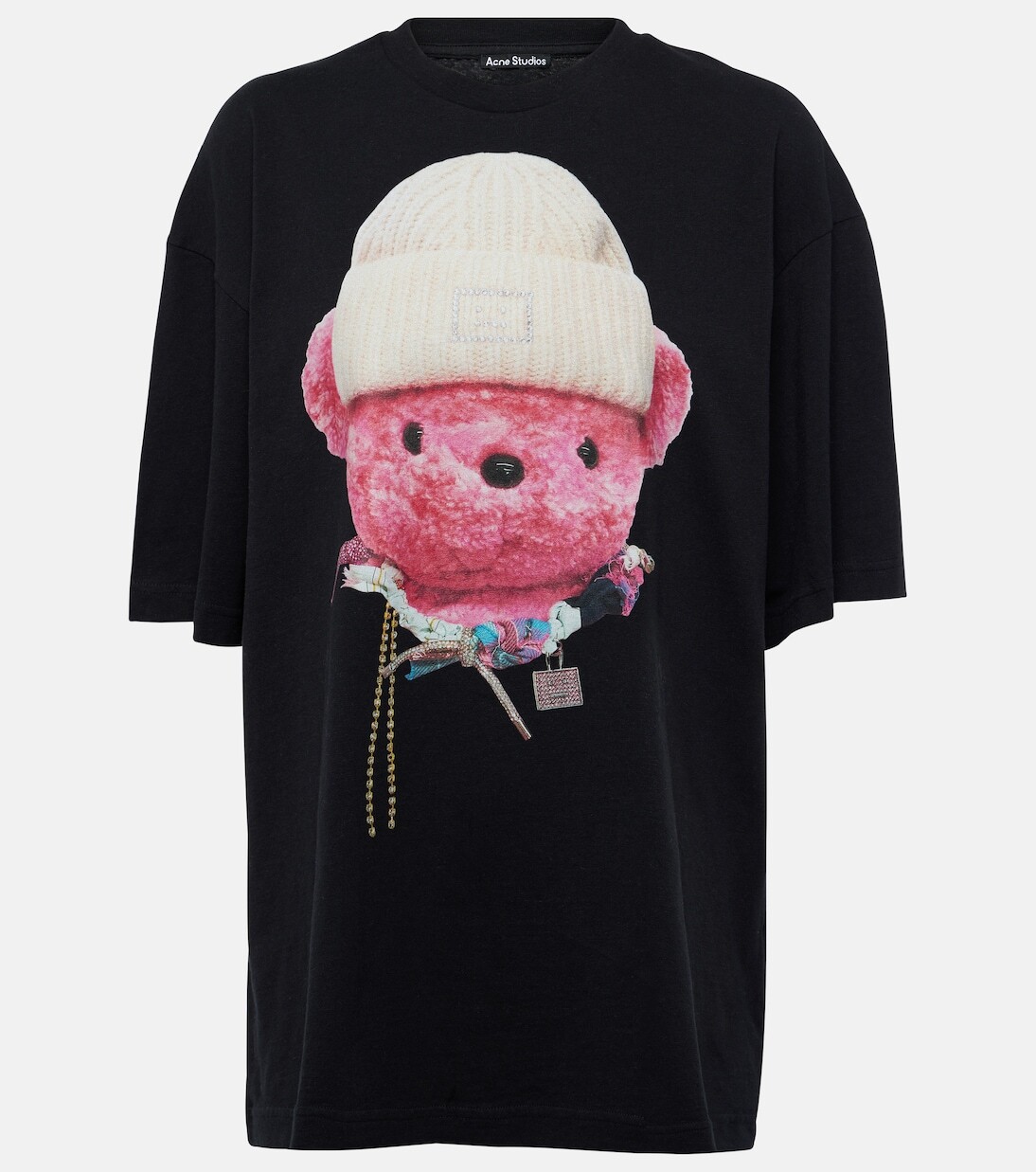 

Футболка из хлопкового джерси с принтом Acne Studios, черный