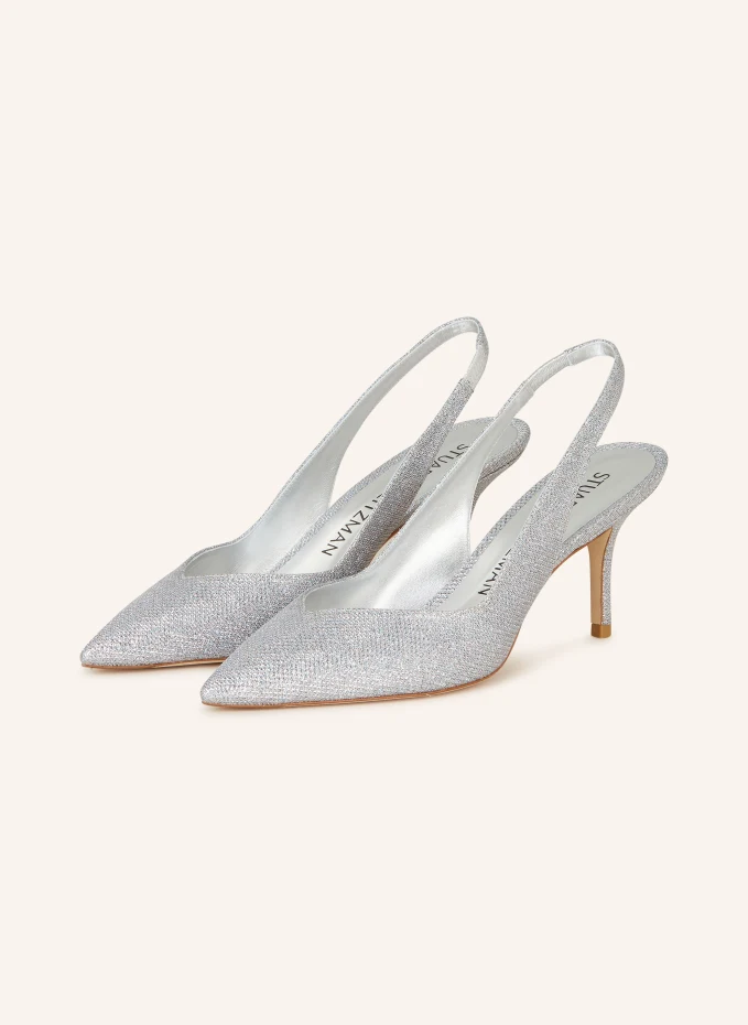 

Туфли с ремешком на пятке eva 75 Stuart Weitzman, серебряный, Серый