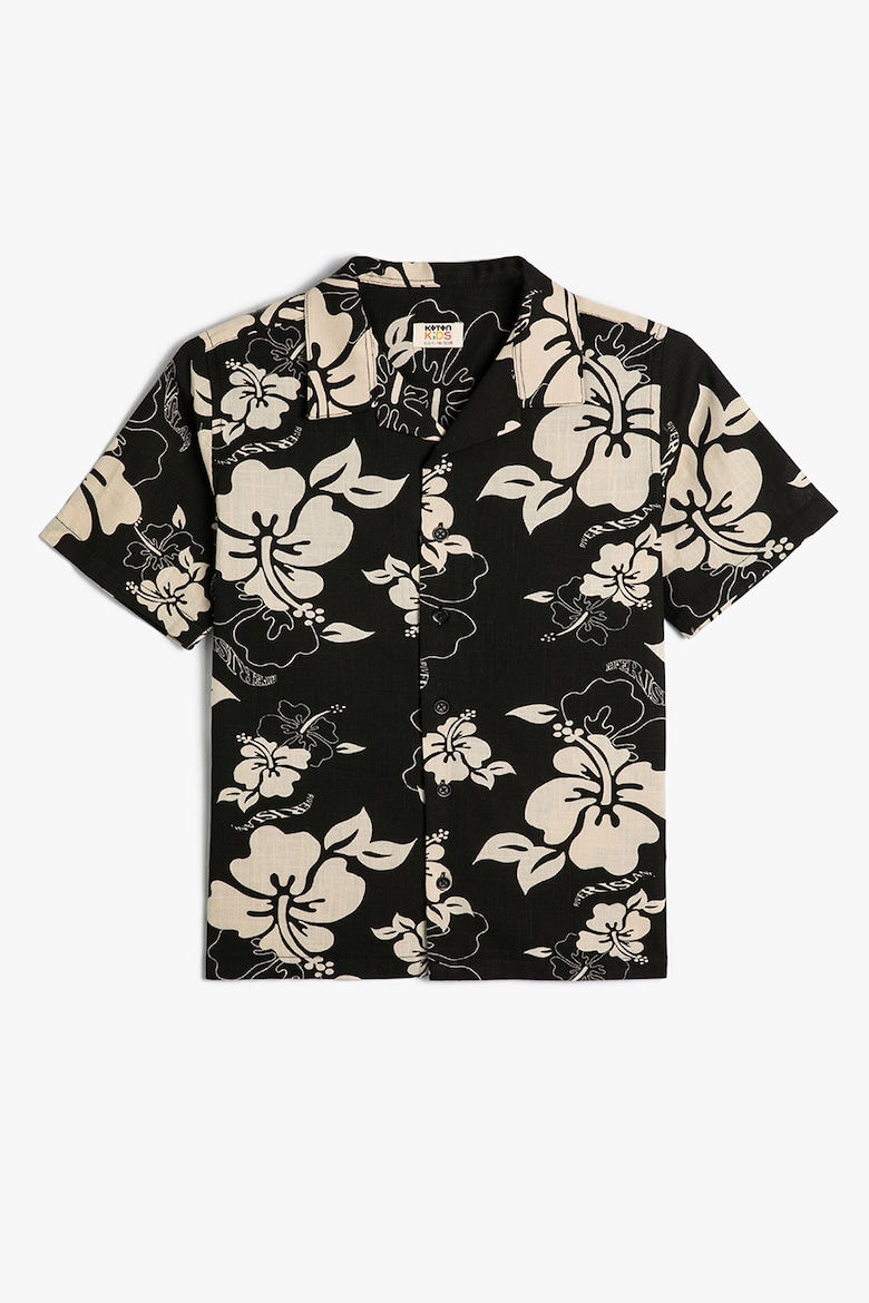 цена Рубашка с коротким рукавом и цветочным узором Koton, черный