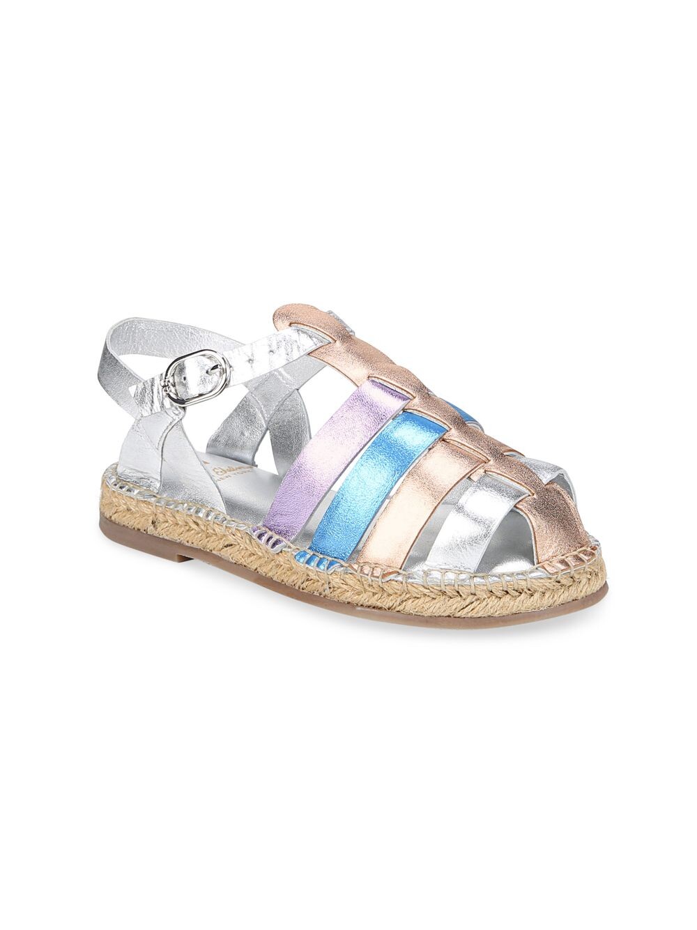 

Кожаные сандалии Kora с ремешками для маленьких девочек и девочек Sam Edelman, серебряный