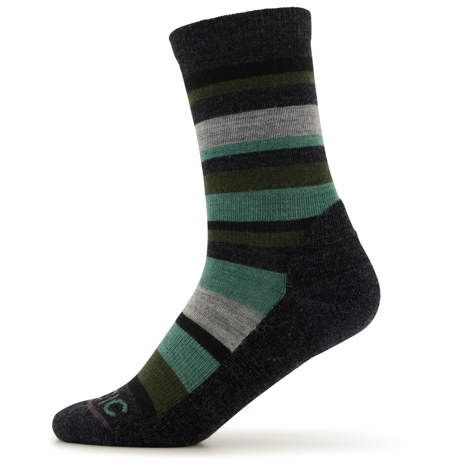 Походные носки Stoic Kid's Merino Trekking Crew Socks Stripes, цвет Dark Grey/Green