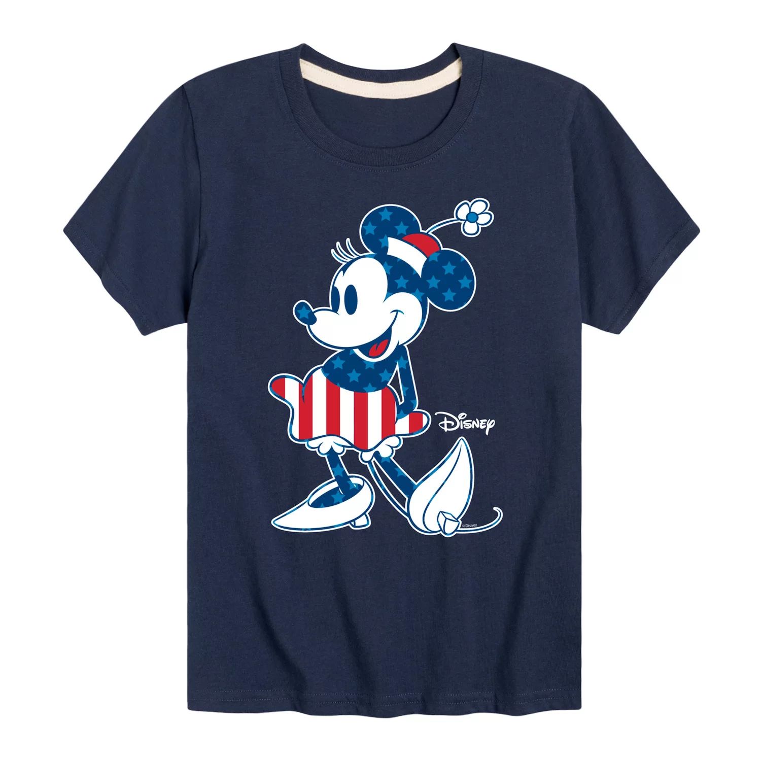 Футболка с рисунком флага Disney для мальчиков 8–20 лет и Минни Маус с графическим рисунком Disney базовая футболка disney с логотипом disney для мальчиков 8–20 лет и графическим рисунком disney