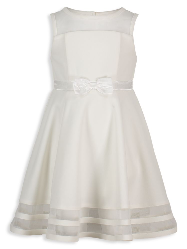 Платье Illusion с сетчатым подолом для девочек Calvin Klein, цвет Whipped White