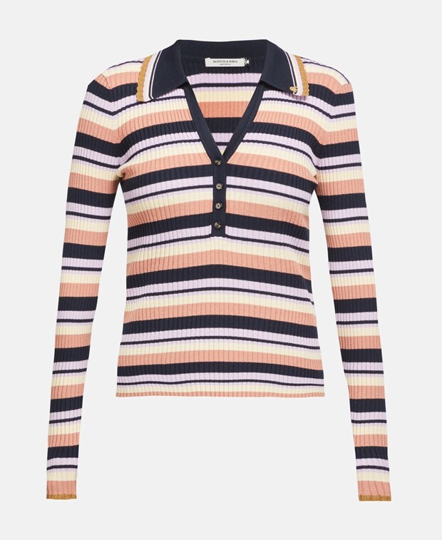 

Трикотажная рубашка-поло Scotch & Soda, темно-синий