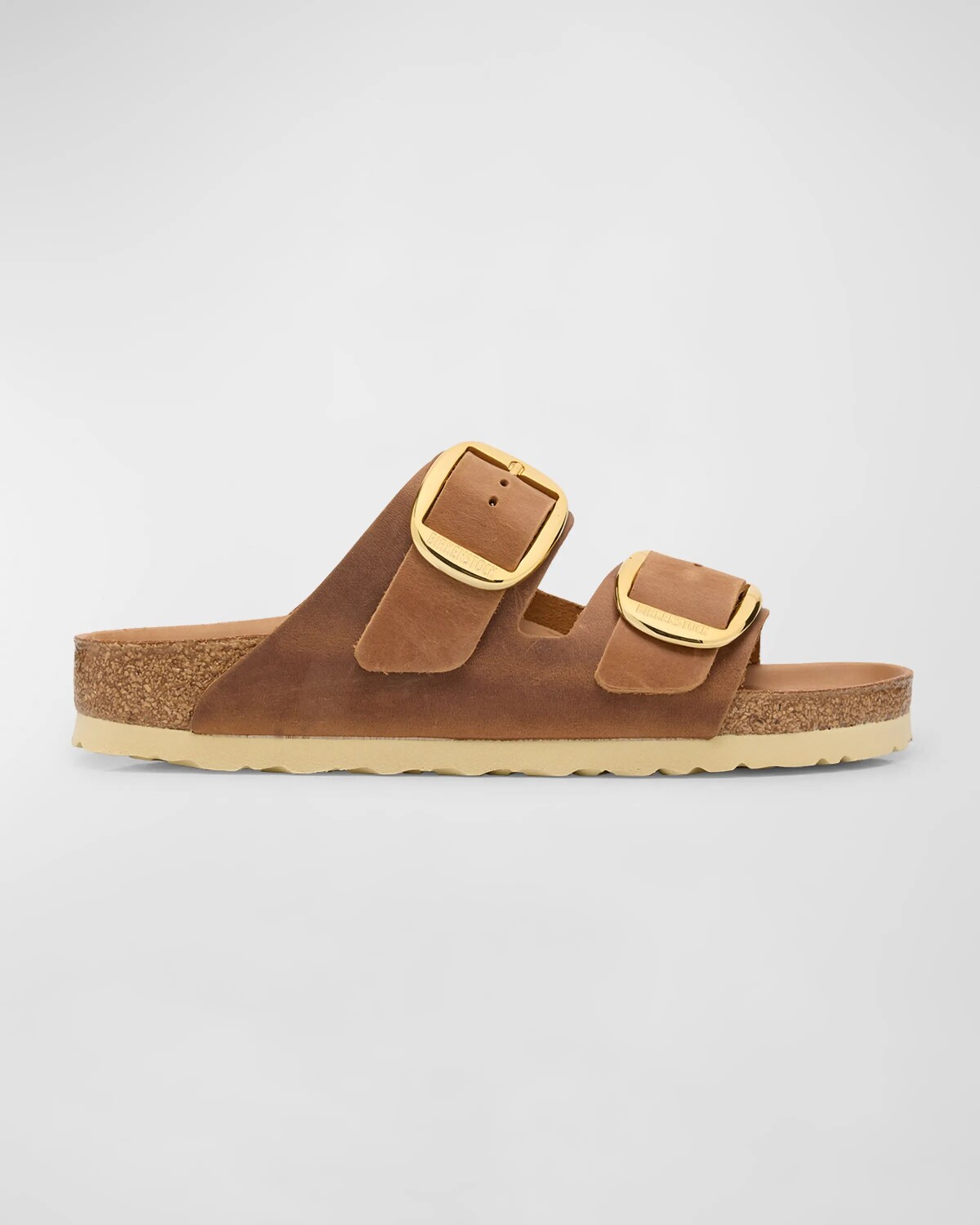 

Кожаные шлепанцы с двойной пряжкой Arizona Birkenstock, цвет Cognac