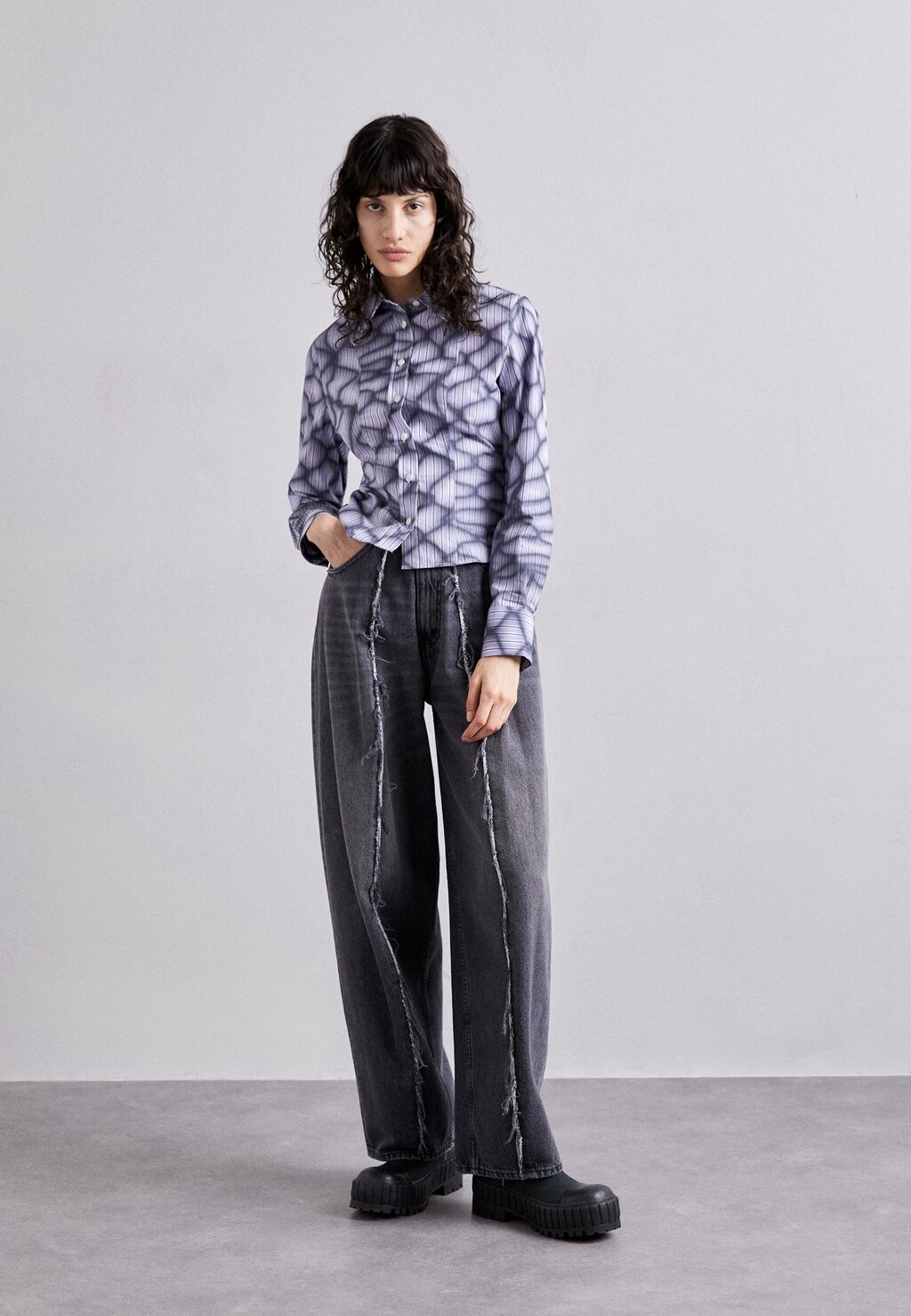 

Рубашка Grace Poplin Wood Wood, цвет azure blue stripes