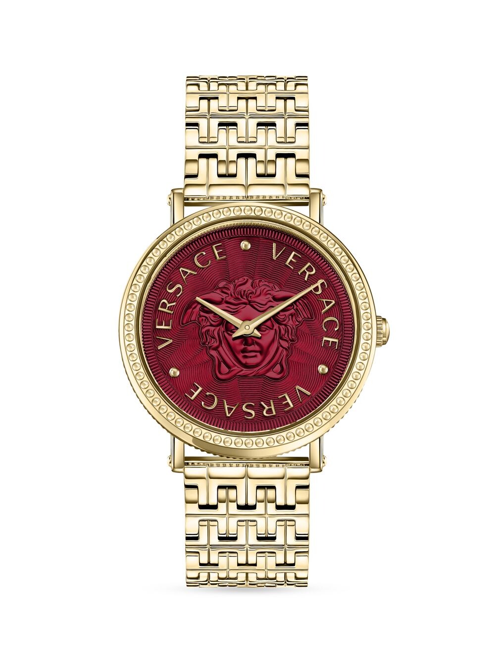 

Часы V-Dollar Goldtone из нержавеющей стали Versace, красный