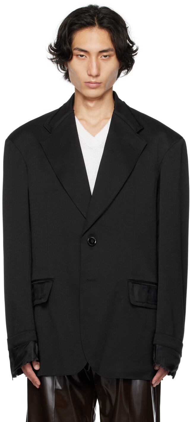 

Черный пиджак с необработанными краями MM6 Maison Margiela