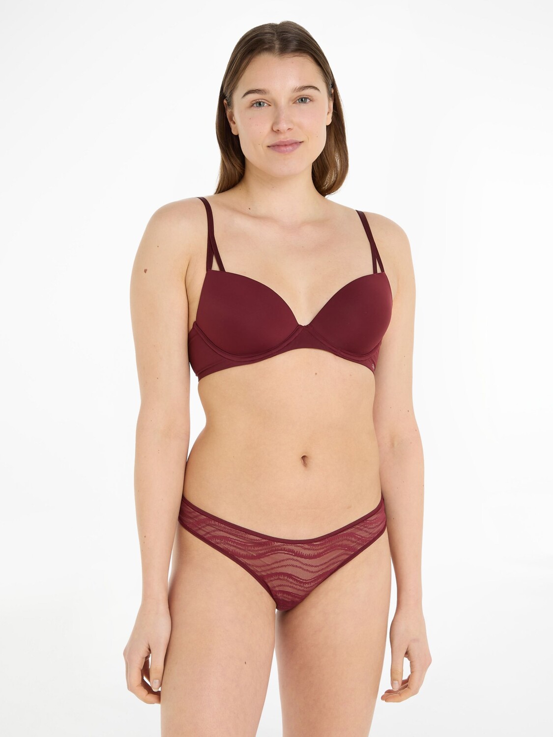 

Кружевные стринги Calvin Klein, цвет Deep Rouge