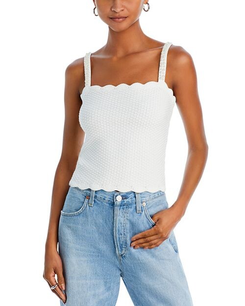 

Трикотажная майка с украшением из искусственного жемчуга AQUA, цвет Ivory/Cream
