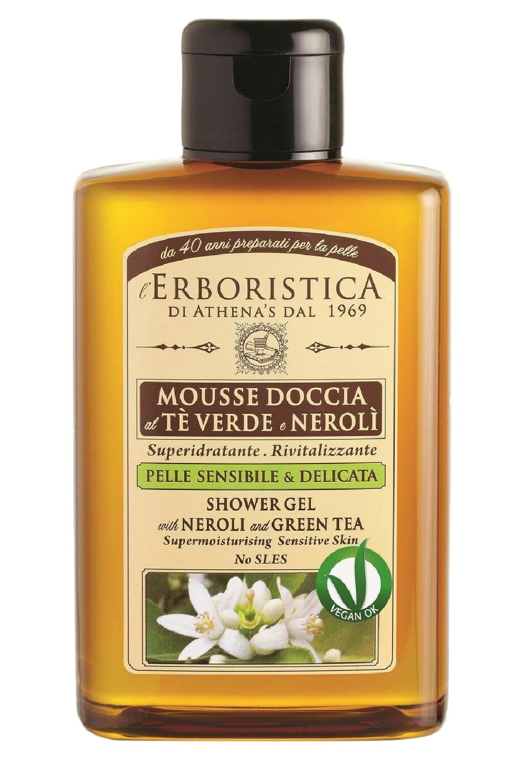 

Гель для душа DUSCHGEL MIT NEROLI UND GRÜNEM TEE L'ERBORISTICA, белый