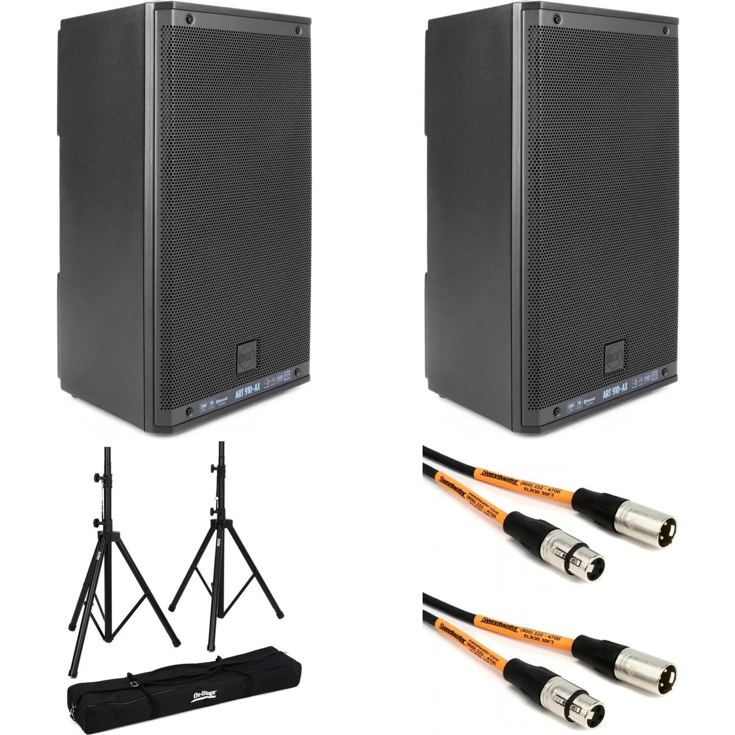 

RCF ART 910A-BT 10-дюймовый активный Bluetooth-динамик мощностью 2100 Вт (пара) в комплекте со стойкой
