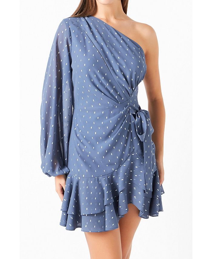 цена Женское мини-платье на одно плечо endless rose, синий
