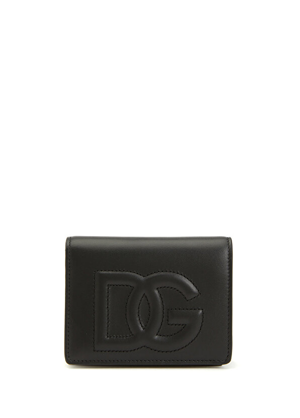 Женский кожаный кошелек с черным логотипом Dolce&Gabbana кошелек dolce