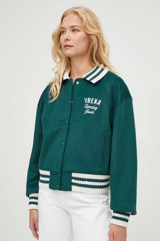 

Бомбер из смесовой шерсти Levi's, зеленый