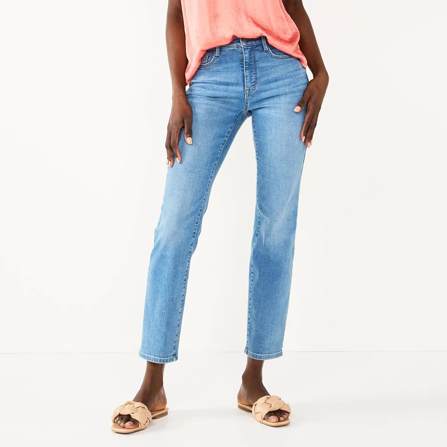 

Моделирующие прямые джинсы с высокой посадкой Petite Nine West Nine West