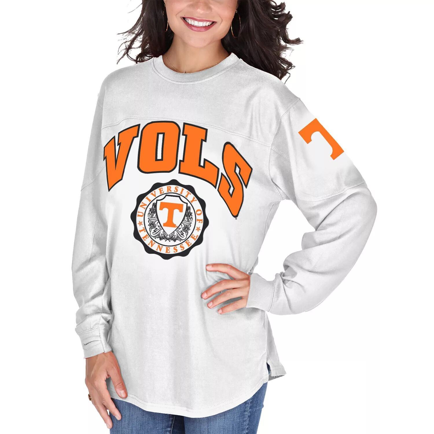 

Женская белая футболка с длинным рукавом Tennessee Volunteers Edith, Белый