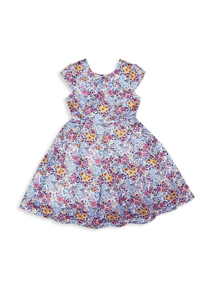Платье с цветочным принтом для маленьких девочек и девочек Joe-Ella, синий многоярусное платье с рюшами для маленьких девочек и девочек joe ella красный