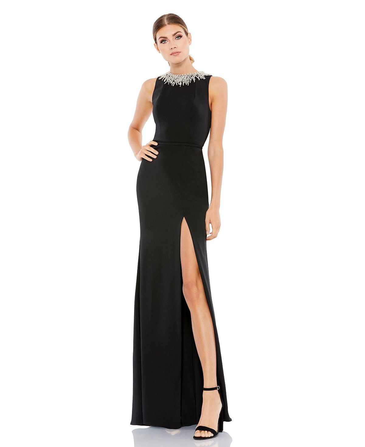 цена Женское платье Ieena с высоким воротником MAC DUGGAL, черный
