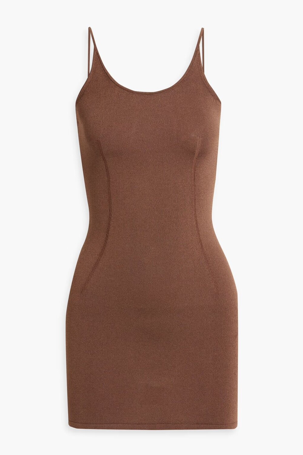 

Мини-платье эластичной вязки Dion Lee, коричневый