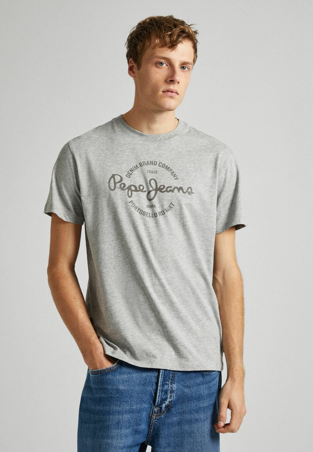 

Футболка с принтом Craigton Pepe Jeans, цвет marl grey