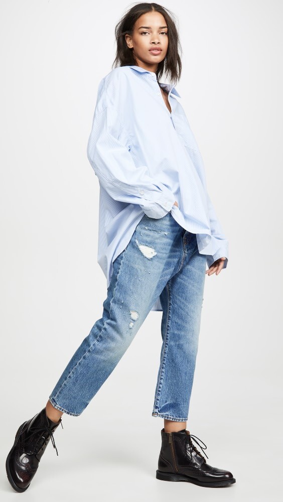 

Рубашка R13 Drop Neck Oxford, синий