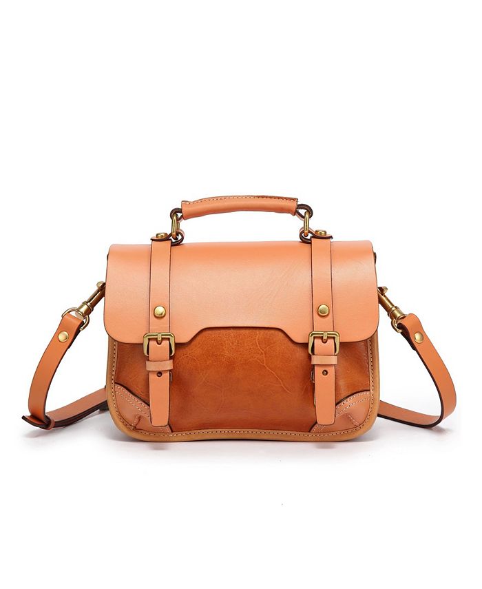 цена Женская мини-сумка-саквояж из натуральной кожи ольхи OLD TREND, оранжевый