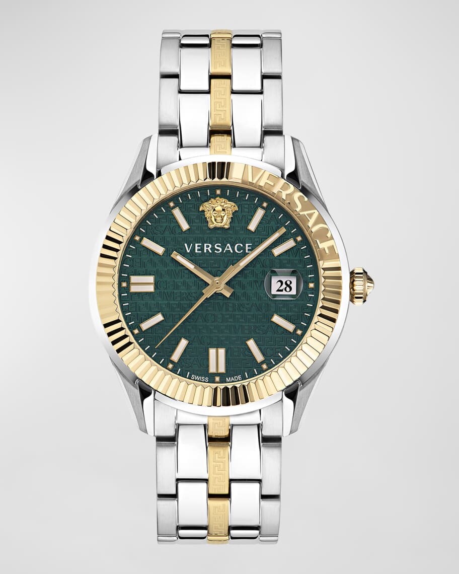 

Мужские часы Greca Time с двухцветным браслетом, 41 мм Versace
